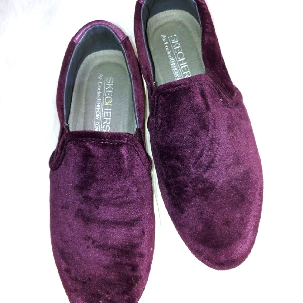 Purple Velvet Flats Loafers Sneakers 6